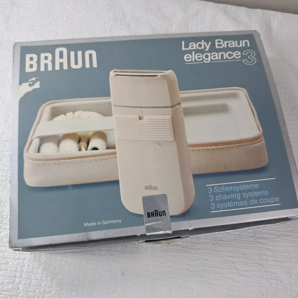 Vintage Braun Lady Elegance 3 Electric Shaver Razor Germany women's 5666 w/‎ box